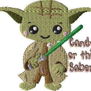 Wise Green One Halloween 4x4 Saying
