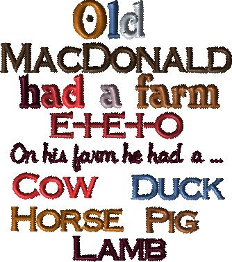 Old MacDonald 4x4 Book Pillow Words and Barn