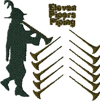 Day 11 Eleven Pipers Piping 4x4: 2 design set with knockdown - Image 2