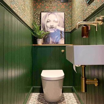 Green downstairs toilet ideas
