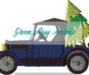Model T transporting a Christmas Tree