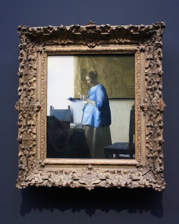 Vermeer, „Frau in Blau liest einen Brief“, 1662-64, Bestand des Rijksmuseum, Amsterdam