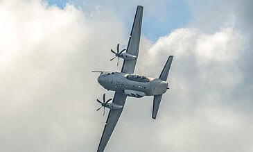 the itaf c 27 spartan gliding by