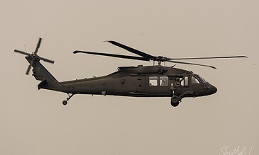 Swedish Air Force HKP 16 Black Hawk 15 in flight during the APROC 2018 personnel recovery exercise at Gilze-Rijen Air Base, the Netherlands, June 2018.
