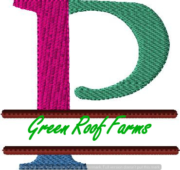 4x4 hoop Color Split Monogram (4x4) with Knockdown: P