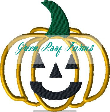 Full Pumpkin Applique, 5 design files for 4x4 hoop plus motif knockdown file - Image 4