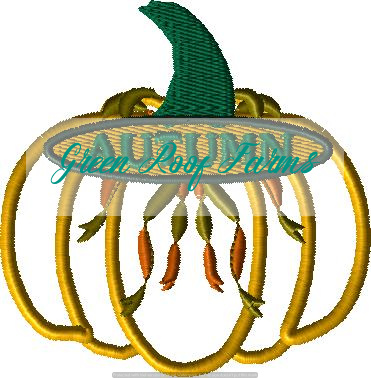 Full Pumpkin Applique, 5 design files for 4x4 hoop plus motif knockdown file - Image 5
