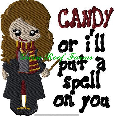 Magic Girl Costume Halloween 4x4 Saying