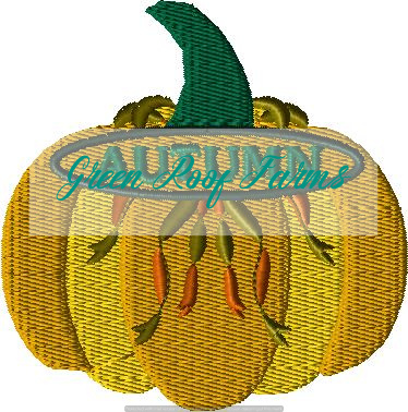 Full Pumpkin, 5 design files for 4x4 hoop plus motif knockdown file - Image 4