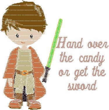 Saber Sord Boy Halloween 4x4 Saying