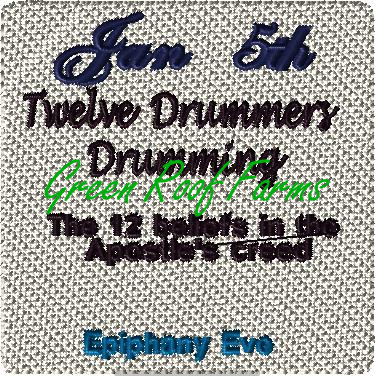 Day 12 Twelve Drummers Drumming 4x4: 2 design set - Image 2