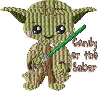 Wise Green One Halloween 4x4 Saying