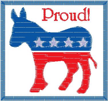 Democratic Party Donkey filled design proud
