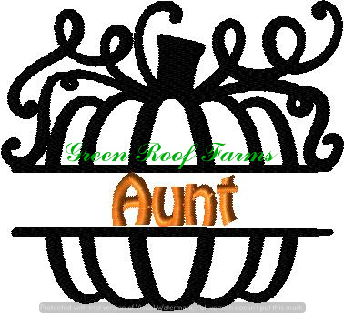 Entire Family in a split pumpkin, total 25 designs, 4x4 - Image 2