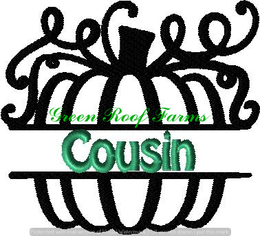 Entire Family in a split pumpkin, total 25 designs, 4x4 - Image 5