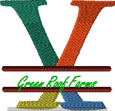4x4 hoop Color Split Monogram (4x4) with Knockdown: X