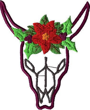 Christmas Skull 4x4 size frame