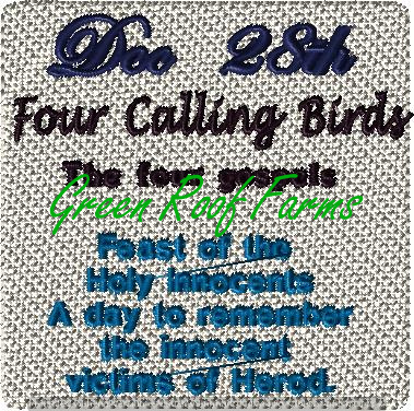 Day 4 Four Calling Birds 4x4: 2 Design Set plus knockdown - Image 3