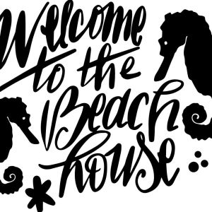 Beach Saying Handwriting Welcome Beach with and without knockdown