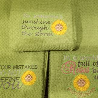 Sunflower 3 Pack Saying 4x4 with and without knockdown