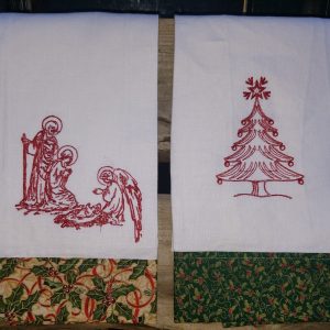 Tree Redwork 5x7 frame