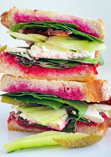 beetroot and cheese sandwich