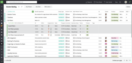 Break down Solution Trains into Agile Release Trains and Agile Teams for quick and easy transparency to your STE and others.