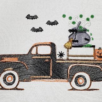 Halloween Sketch Vintage Truck Mini-Pack (4 files) 4x4 and 5x7