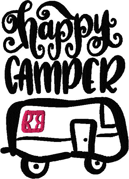 Happy Camper 2 designs in 4x4 and 5x7