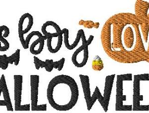 This boy loves halloween 4x4 and 5x7 hoop size