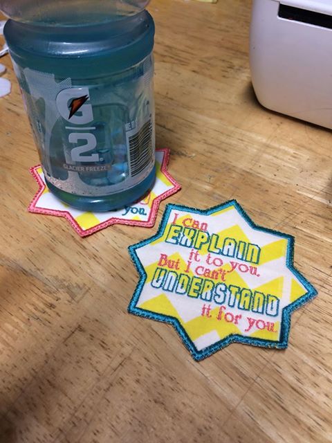Funny Explain/Understand coaster for 4x4 hoop