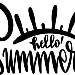 Beach Saying Handwriting Hello Summer with and without knockdown