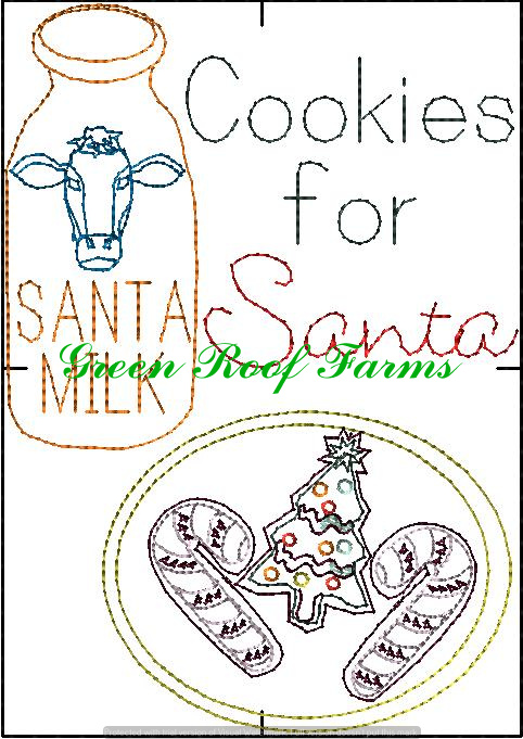 Cookies for Santa in Color Work and Red work 5x7 hoop