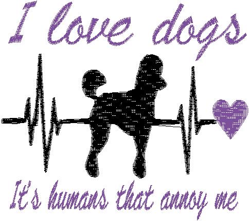I Love Dogs Heartbeat 5x5