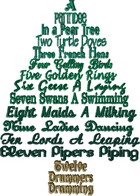 12 Days Christmas Tree 5x7 with and without knockdown - Image 2