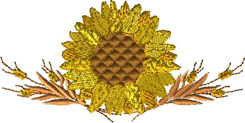 Sunflower and wheat 3 piece towel set design