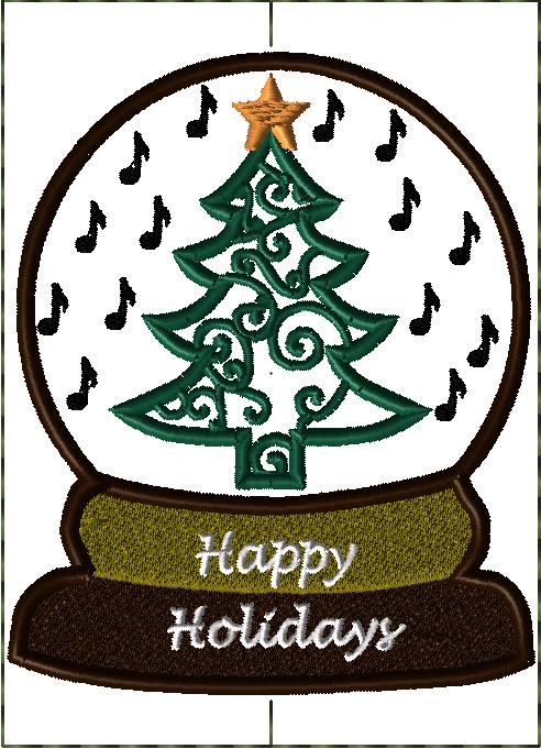 Happy Holidays Snow Globe Ornament 5x7