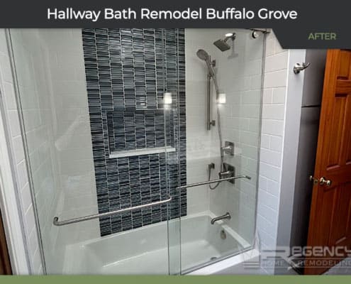 Hallway Bath Remodel - 2945 Roslyn Ln. Buffalo Grove, IL 60089 by Regency Home Remodeling