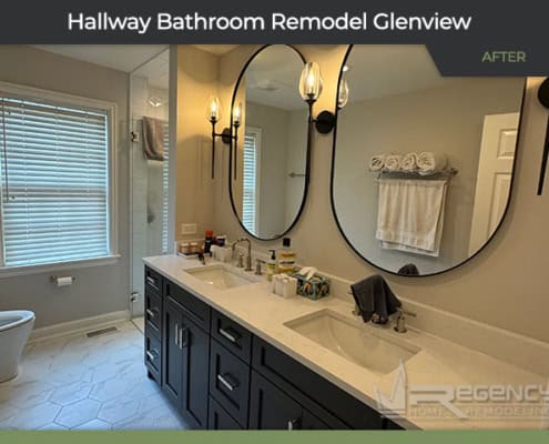 Hallway Bathroom Remodel - 2345 Larkdale Dr, Glenview, IL 60025 by Regency Home Remodeling