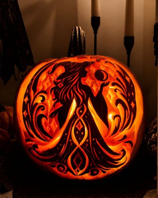 Intricate Witch Pumpkin