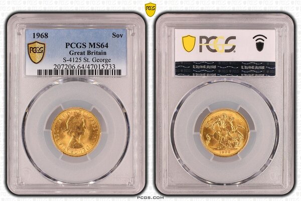 Gouden Sovereign 1968 MS64 PCGS
