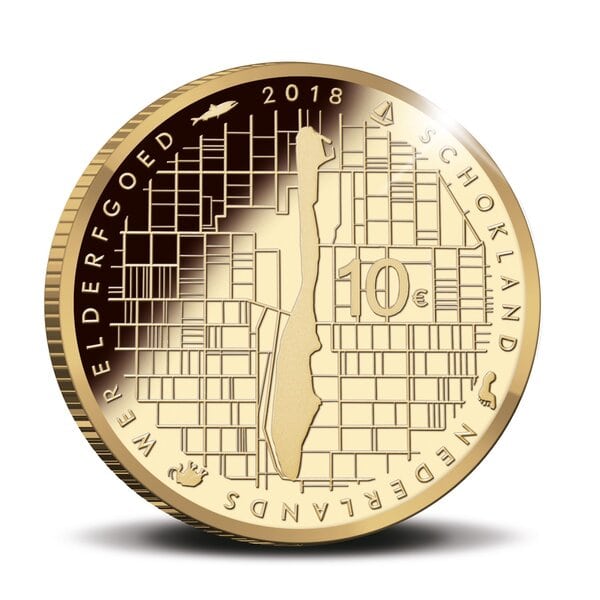 Gouden 10 euro 2018 Proof Schokland vz