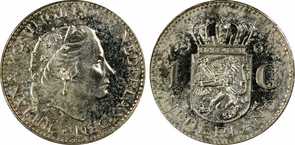 zilver 1 gulden 1967 Proof Juliana PR63 PCGS