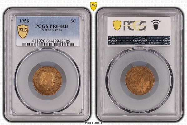 5 cent 1956 Proof PR64 RB
