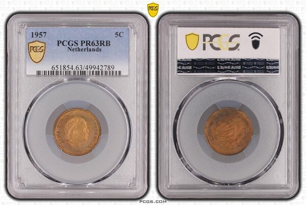 5 cent 1957 Proof PR63 RB