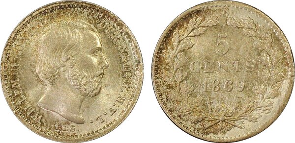 5 cent 1869 MS66+ PCGS