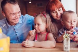 family eating together at Families Count class