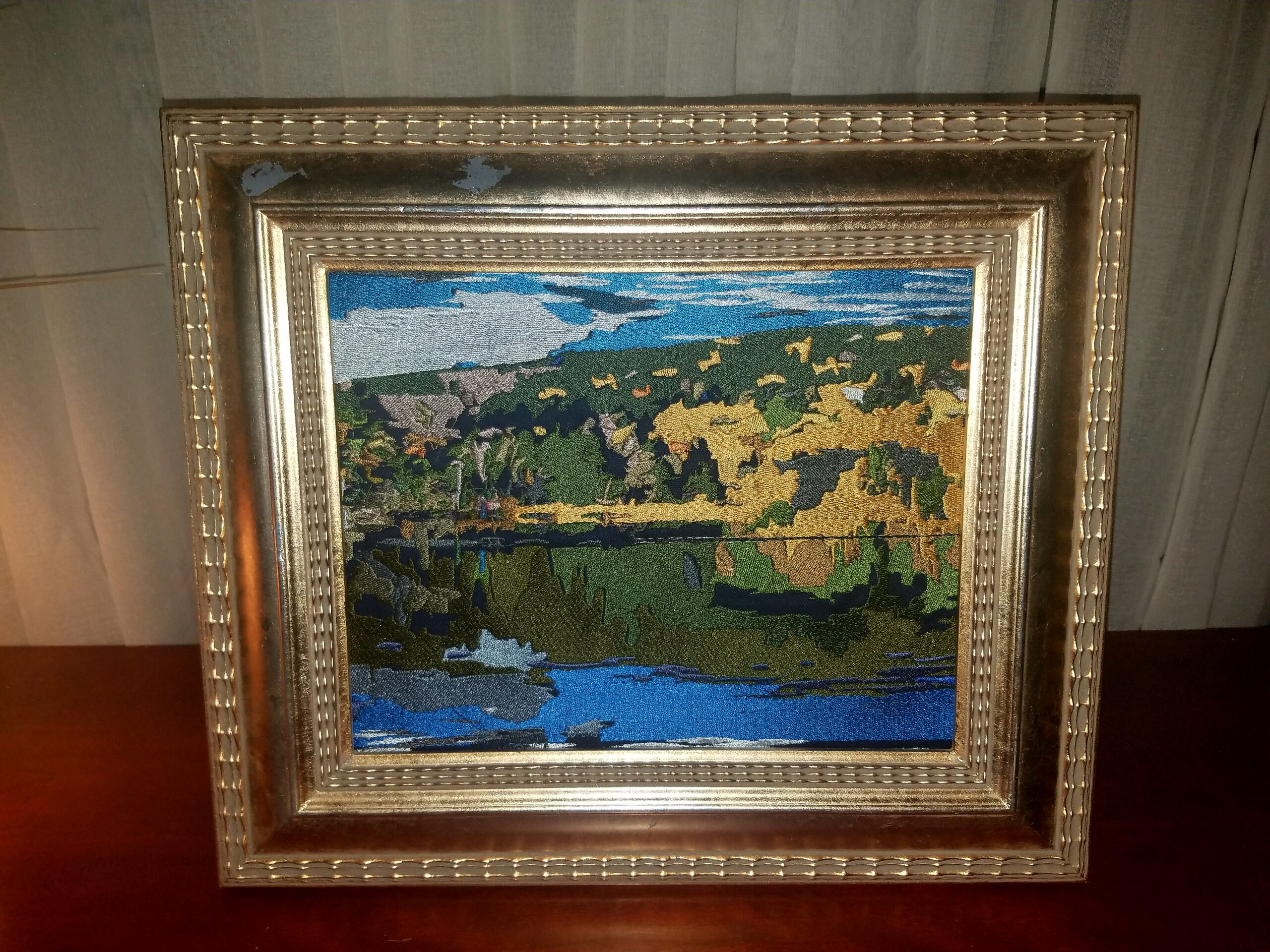 Mirror Lake Thread Painting