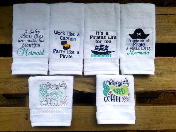 Mermaid and Pirate Designs 6 Pack