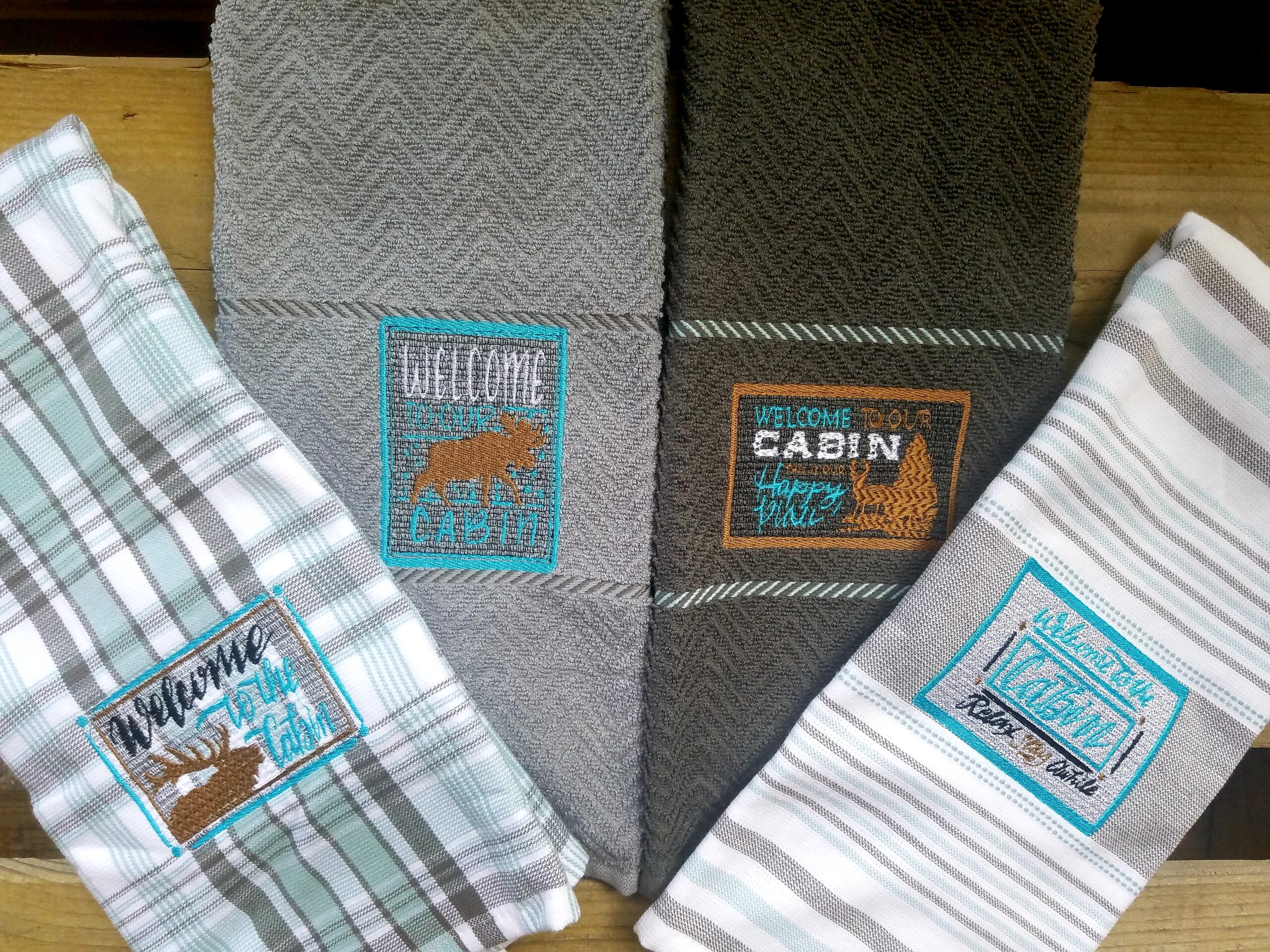 Cabin Theme Saying Pack 1, 4 designs with and without knockdown stitch